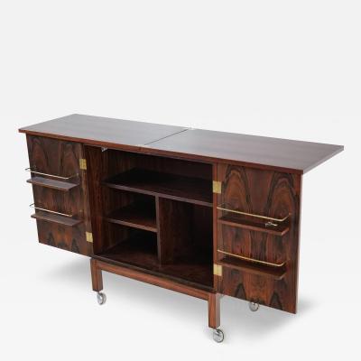 Torbjorn Afdahl Exceptional Scandinavian Modern Rosewood Bar Designed by Tobjorn Afdahl