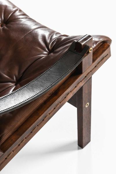 Torbjorn Afdal Pair of Torbj rn Afdal Leather Easy Chairs by Bruksbo 1962