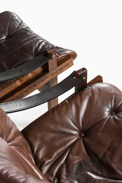 Torbjorn Afdal Pair of Torbj rn Afdal Leather Easy Chairs by Bruksbo 1962