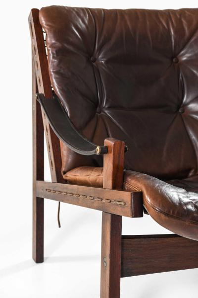 Torbjorn Afdal Pair of Torbj rn Afdal Leather Easy Chairs by Bruksbo 1962