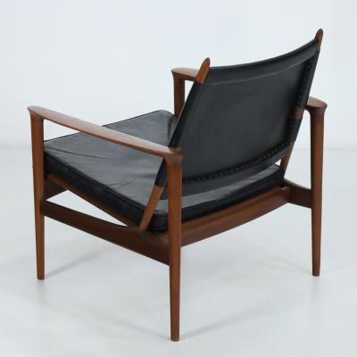 Torbjorn Afdal Rare Broadway Teak Leather Armchair Designed by Torbjorn Afdahl