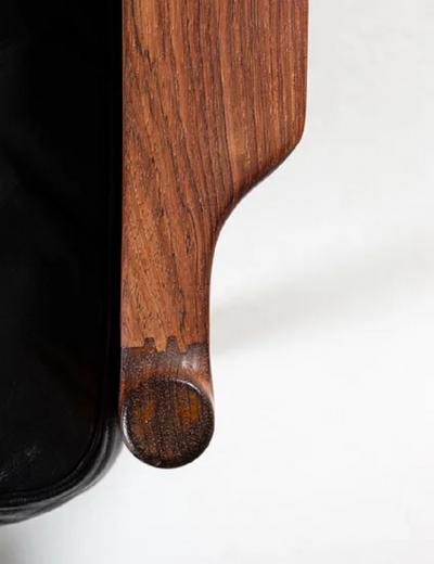 Torbjorn Afdal Scandinavian Midcentury Leather and Rosewood Lounge Chairs by Torbj rn Afdal