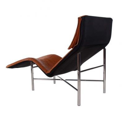 Tord Bjorklund Midcentury Danish Modern Brown Leather Chaise Lounge Chair by Tord Bj rklund