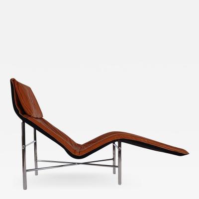 Tord Bjorklund Midcentury Danish Modern Brown Leather Chaise Lounge Chair by Tord Bj rklund