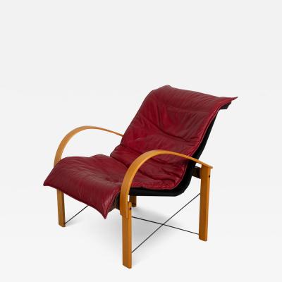 Tord Bjorklund Postmodern Leather Armchair Attributed to Tord Bjorklund