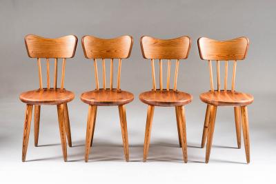 Torsten Claesson Set of Four Swedish Chairs in Pine by Torsten Claeson 1930s