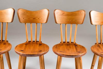 Torsten Claesson Set of Four Swedish Chairs in Pine by Torsten Claeson 1930s