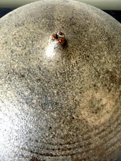 Toshiko Takaezu Ceramic Moon Pot with Rattle by Toshiko Takaezu