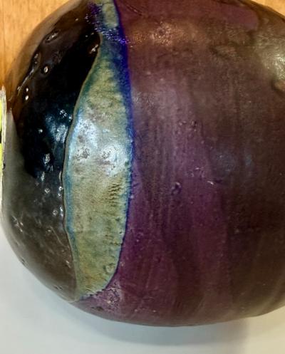 Toshiko Takaezu Closed Form Ceramic Moon Pot with Rattle by Toshiko Takaezu