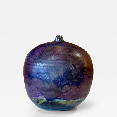 Toshiko Takaezu Closed Form Ceramic Moon Pot with Rattle by Toshiko Takaezu