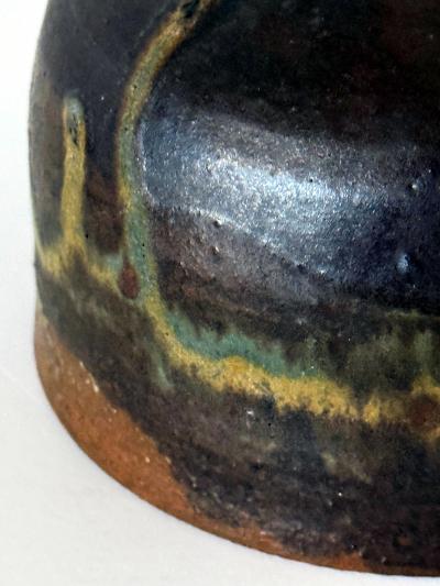 Toshiko Takaezu Fine Ceramic Tea Bowl with Brilliant Glaze by Toshiko Takaezu