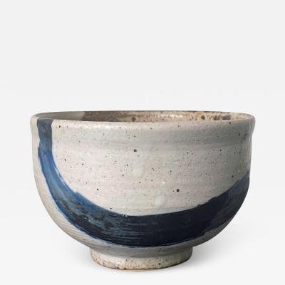 Toshiko Takaezu Glazed Ceramic Tea Bowl with Abstract Strokes by Toshiko Takaezu