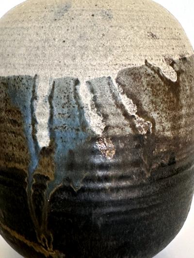 Toshiko Takaezu Important Storied Tall Ceramic Pot with Rattle and Handprints by Toshiko Takaezu