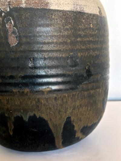 Toshiko Takaezu Important Storied Tall Ceramic Pot with Rattle and Handprints by Toshiko Takaezu