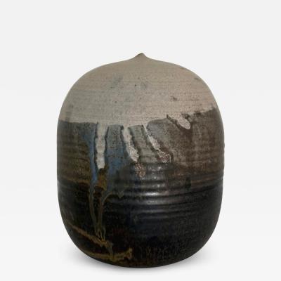 Toshiko Takaezu Important Storied Tall Ceramic Pot with Rattle and Handprints by Toshiko Takaezu