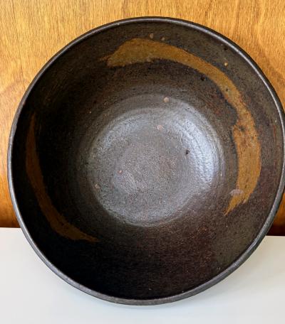 Toshiko Takaezu Large Ceramic Bowl with Abstract Glaze by Toshiko Takaezu