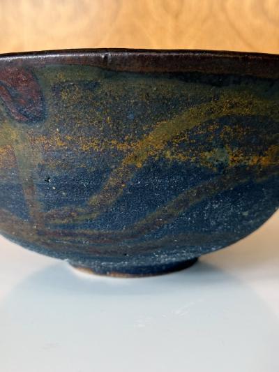 Toshiko Takaezu Large Ceramic Bowl with Abstract Glaze by Toshiko Takaezu
