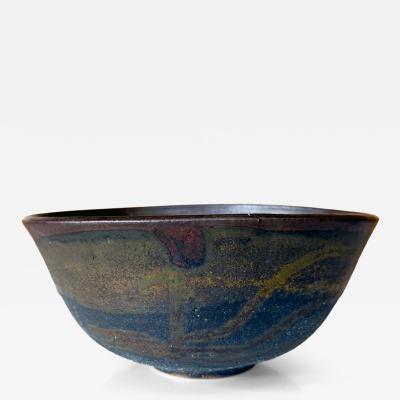 Toshiko Takaezu Large Ceramic Bowl with Abstract Glaze by Toshiko Takaezu