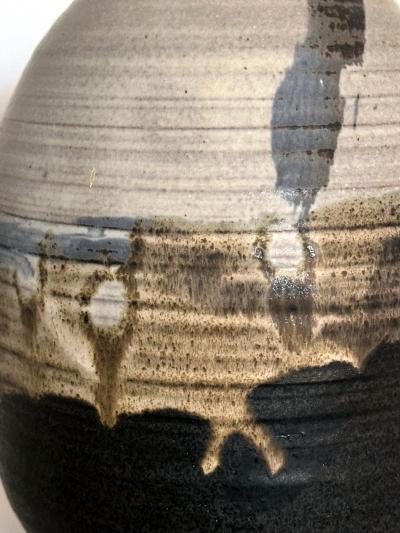 Toshiko Takaezu Storied Tall Ceramic Pot with Rattle and Fingerprints by Toshiko Takaezu
