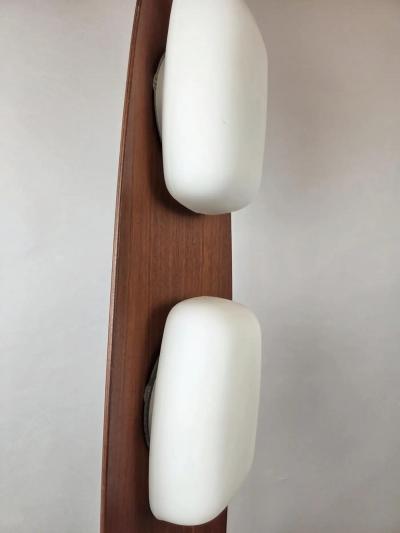 Totem floor lamp by Goffredo Reggiani wood marble and opaline glass Italy