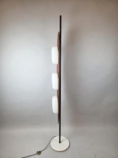 Totem floor lamp by Goffredo Reggiani wood marble and opaline glass Italy