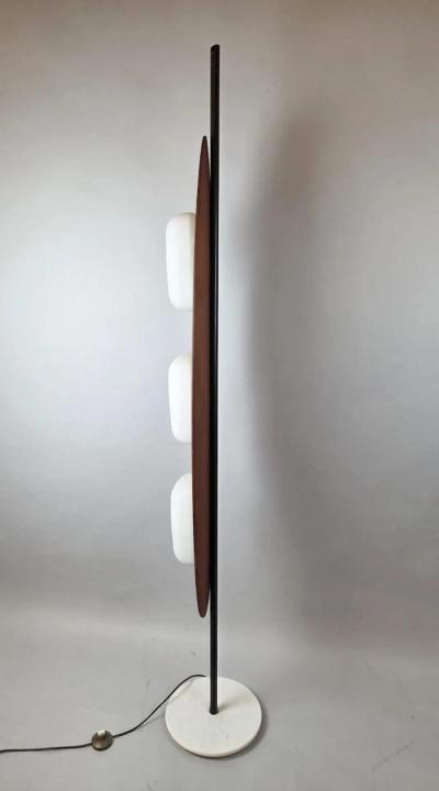 Totem floor lamp by Goffredo Reggiani wood marble and opaline glass Italy