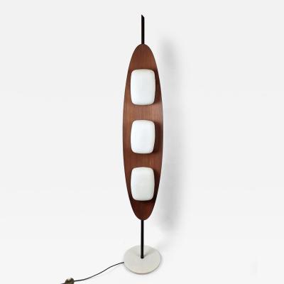 Totem floor lamp by Goffredo Reggiani wood marble and opaline glass Italy