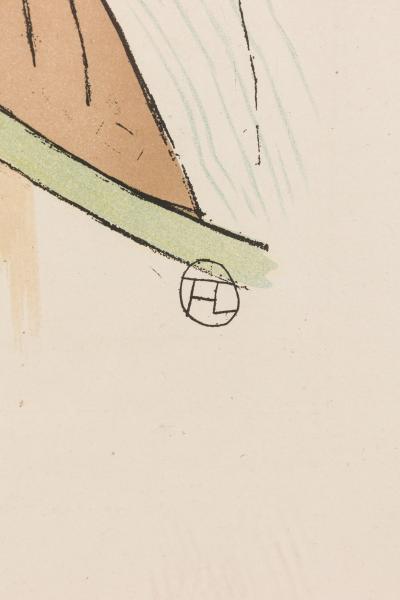 Toulouse Lautrec lithograph of a Man and Women skating