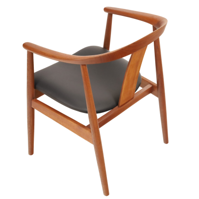 Tove Edvard Kindt Larsen Scandinavian Modern Teak Leather Armchair Designed by Edvard Tove Larsen