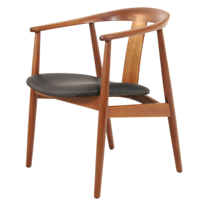 Tove Edvard Kindt Larsen Scandinavian Modern Teak Leather Armchair Designed by Edvard Tove Larsen