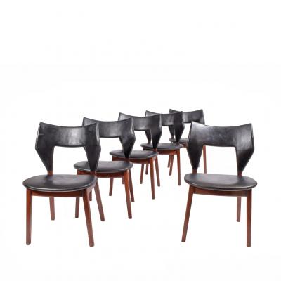 Tove Edvard Kindt Larsen Set of six dining chairs Tove Edvard Kindt Larsen for Torald Madsen 1960