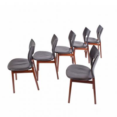 Tove Edvard Kindt Larsen Set of six dining chairs Tove Edvard Kindt Larsen for Torald Madsen 1960