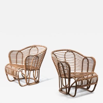 Tove Edvard Kindt Larsen Tove Kindt Larsen pair of rattan chairs