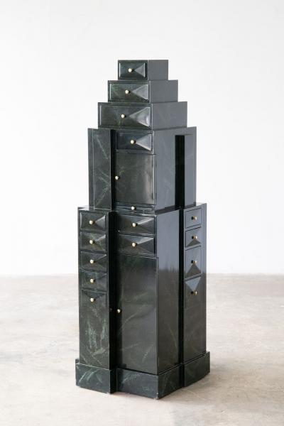 Towering Skyscraper Storage Cabinet by Maitland Smith 1980s
