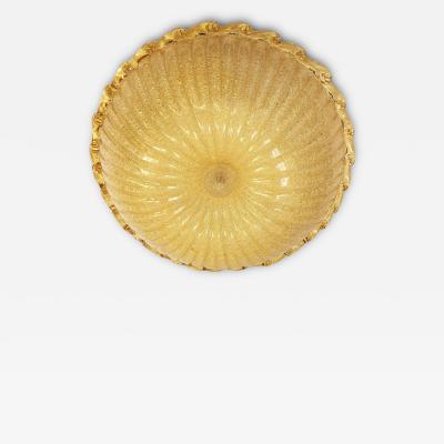 Traditional Amber Graniglia Budino Murano Glass Flush Mount in 70 Style