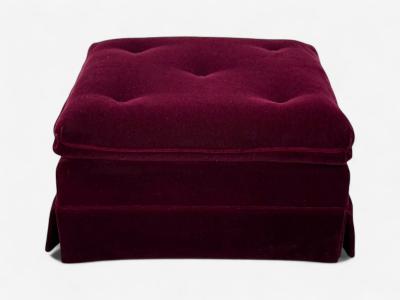 Traditional Aubergene Mohair Rolling Ottoman England 1970s