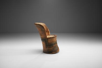 Traditional Carved Norwegian Kubbestol Norway 1800s