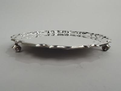 Traditional English Georgian Chippendale Style Piecrust Salver Tray