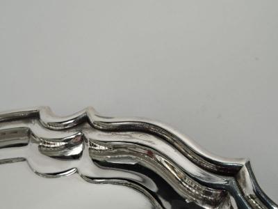 Traditional English Georgian Chippendale Style Piecrust Salver Tray