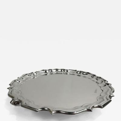 Traditional English Georgian Chippendale Style Piecrust Salver Tray