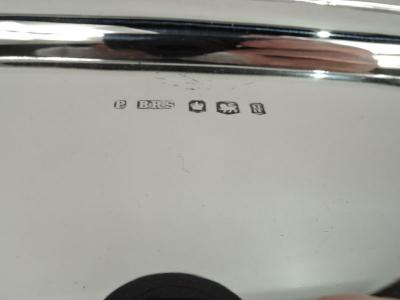 Traditional English Georgian Sterling Silver Cartouche Salver Tray