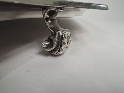 Traditional English Georgian Sterling Silver Cartouche Salver Tray