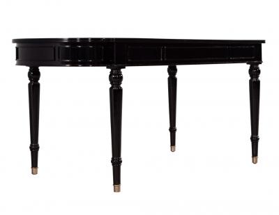 Traditional English Leather Top Black Lacquered Writing Desk