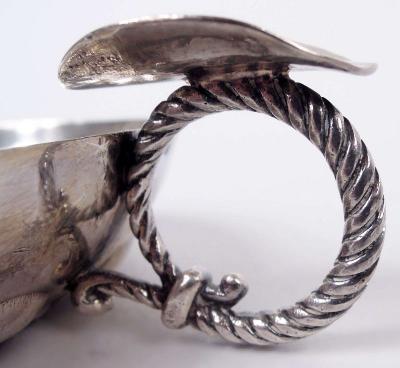 Traditional French Silver Wine Taster with Abstract Golfer