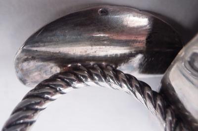 Traditional French Silver Wine Taster with Abstract Golfer