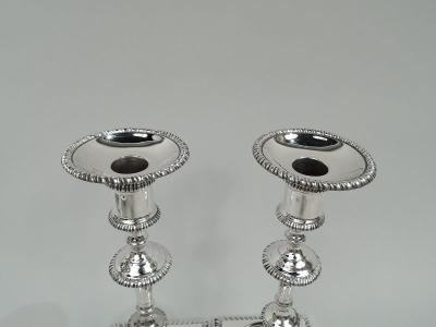 Traditional Georgian Style Sterling Silver Candlesticks
