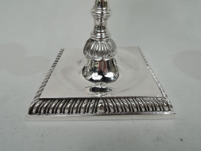 Traditional Georgian Style Sterling Silver Candlesticks