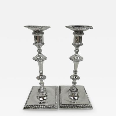 Traditional Georgian Style Sterling Silver Candlesticks