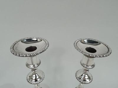 Traditional Georgian Style Sterling Silver Candlesticks