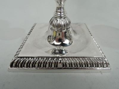 Traditional Georgian Style Sterling Silver Candlesticks